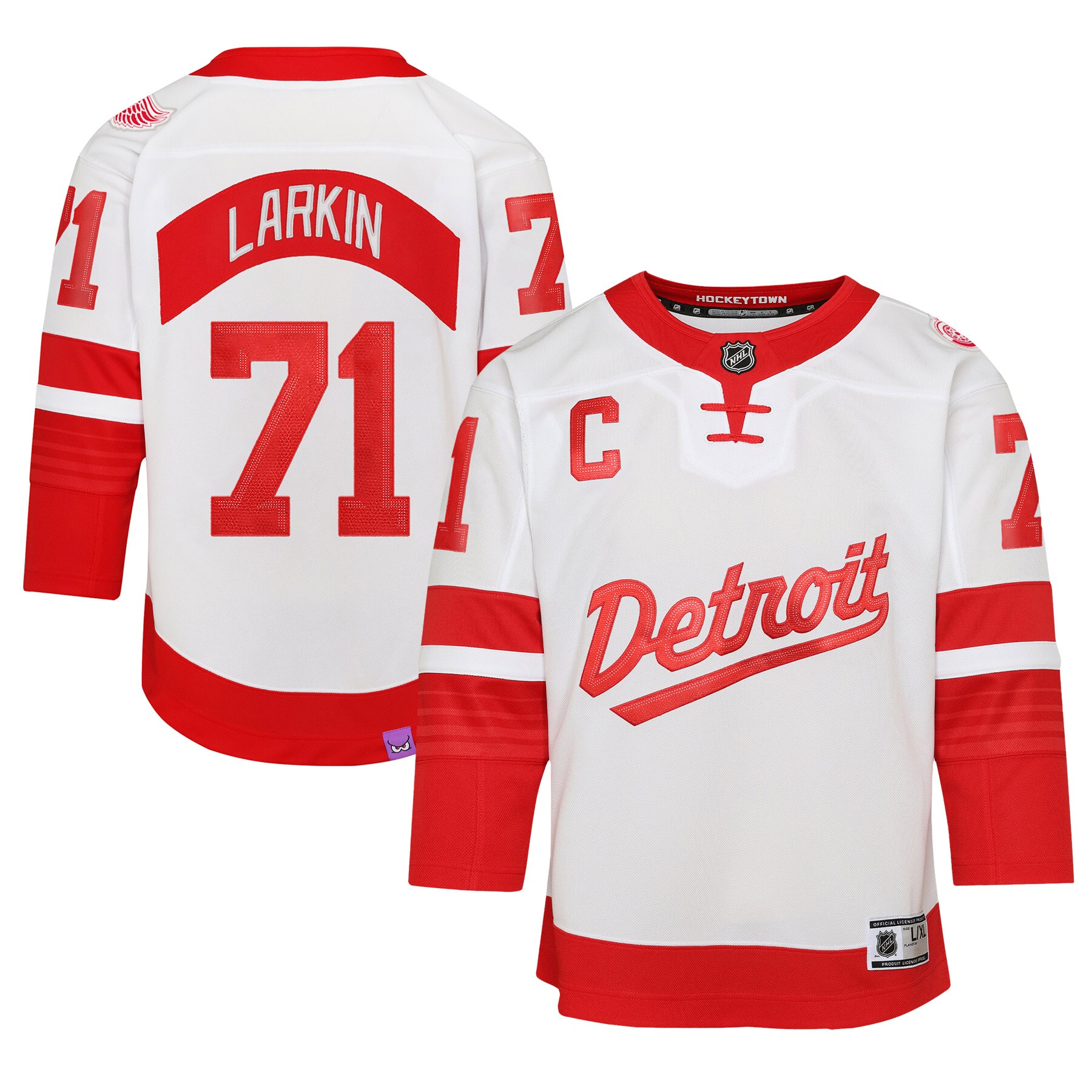 Youth Detroit Red Wings Dylan Larkin White 2025 NHL Stadium Series Premier Player Jersey - JS519 