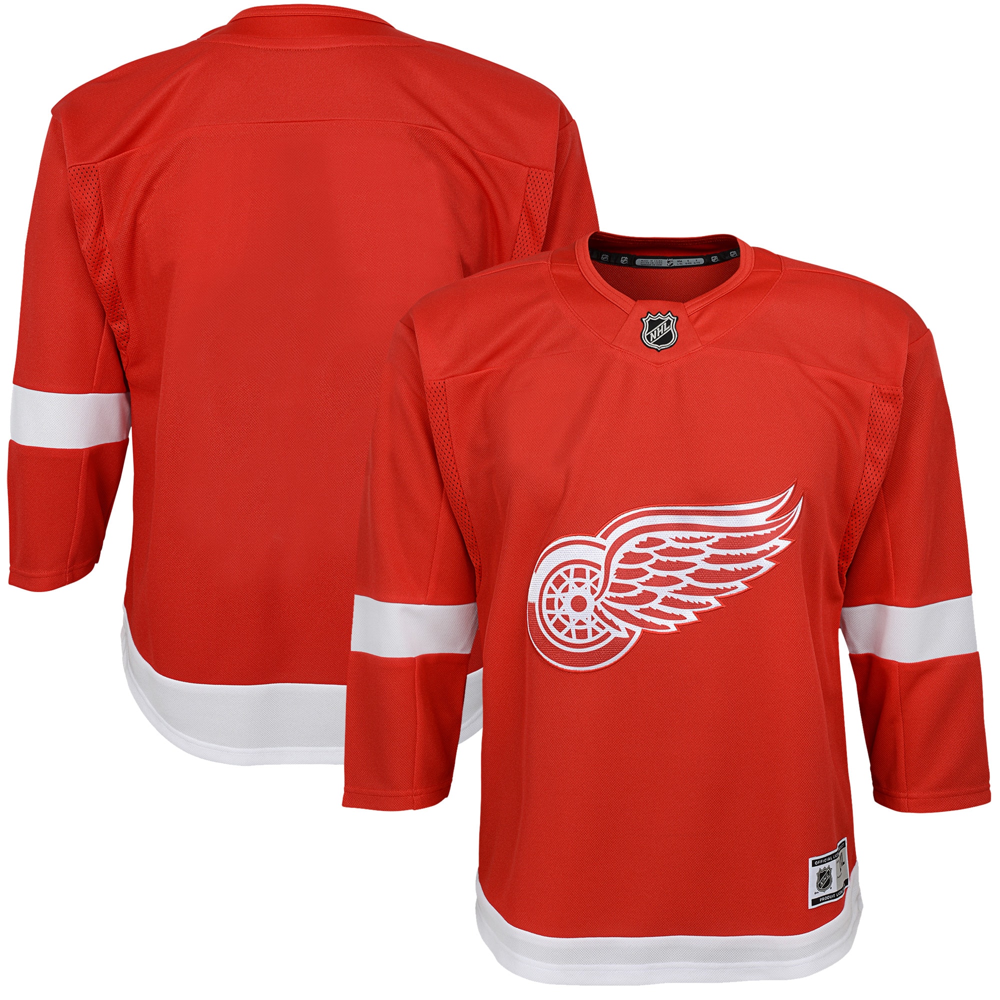 Youth Detroit Red Wings Red Home Blank Premier Jersey - JS810 