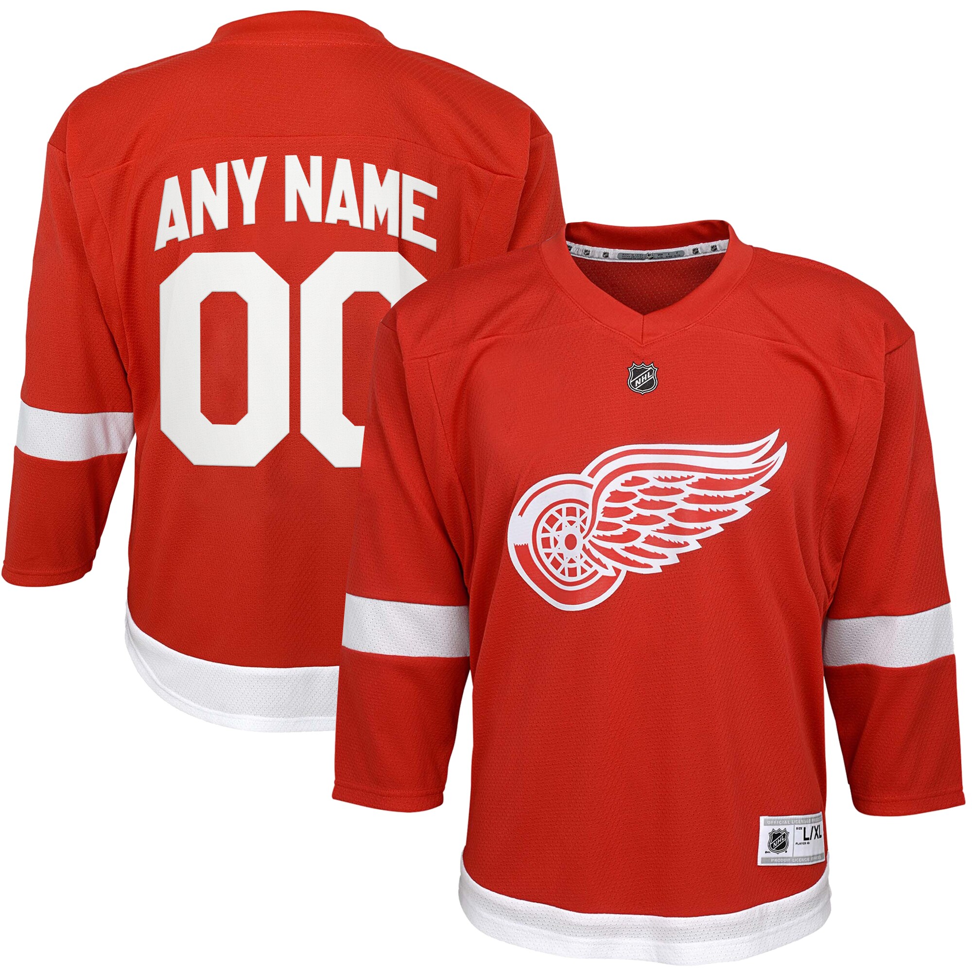 Youth Detroit Red Wings Red Home Custom Jersey - JS711 