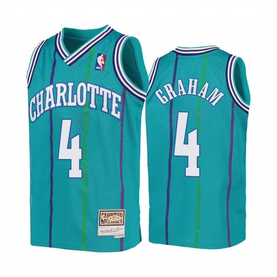 Youth Devonte' Graham Charlotte Hornets Teal Hardwood Classics Jersey - JS338 