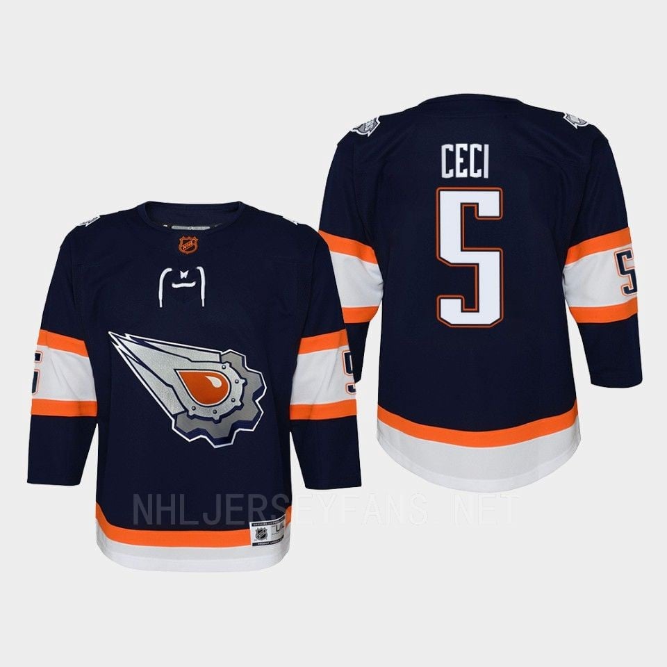 Youth Edmonton Oilers Cody Ceci 5 Special Edition 2.0 Retro Jersey Navy - JS509 