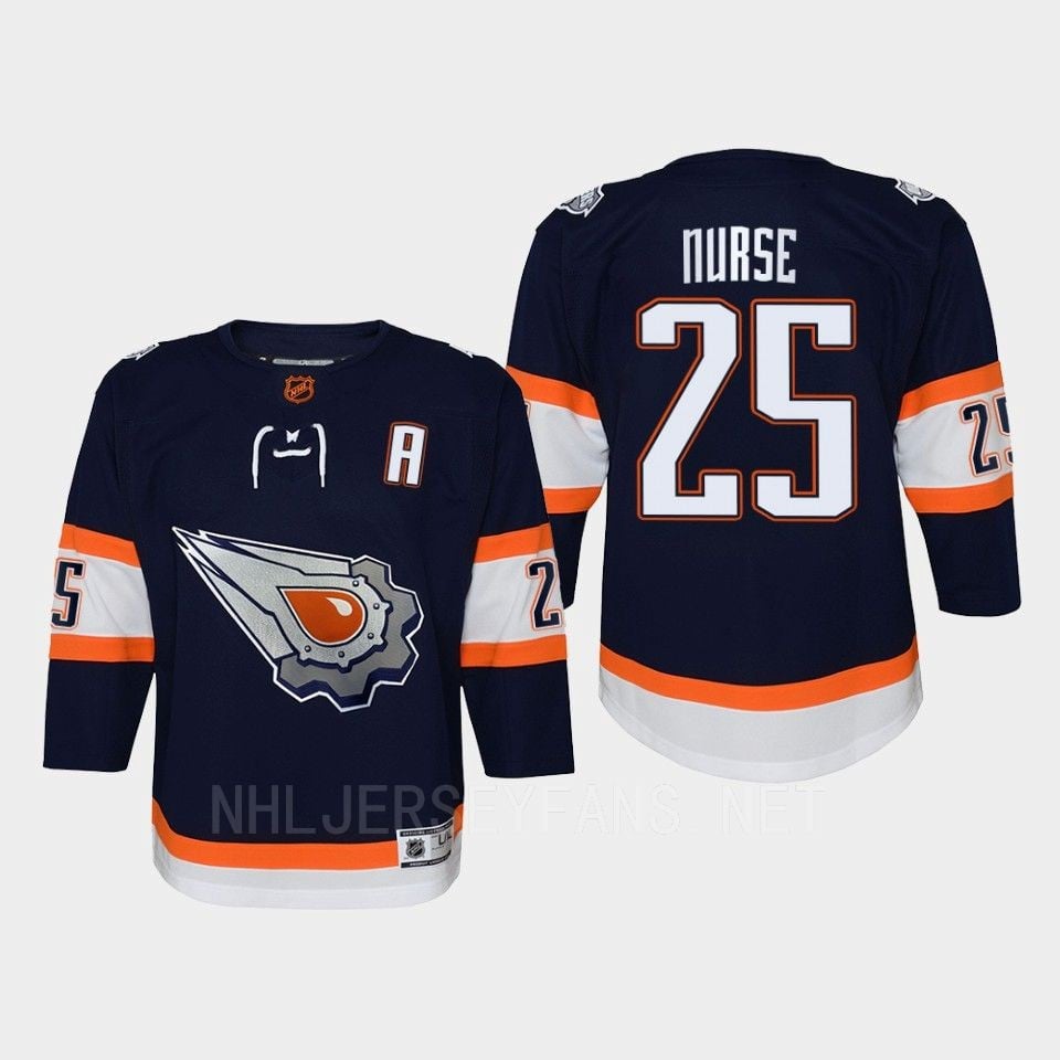 Youth Edmonton Oilers Darnell Nurse 25 Special Edition 2.0 Retro Jersey Navy - JS802 