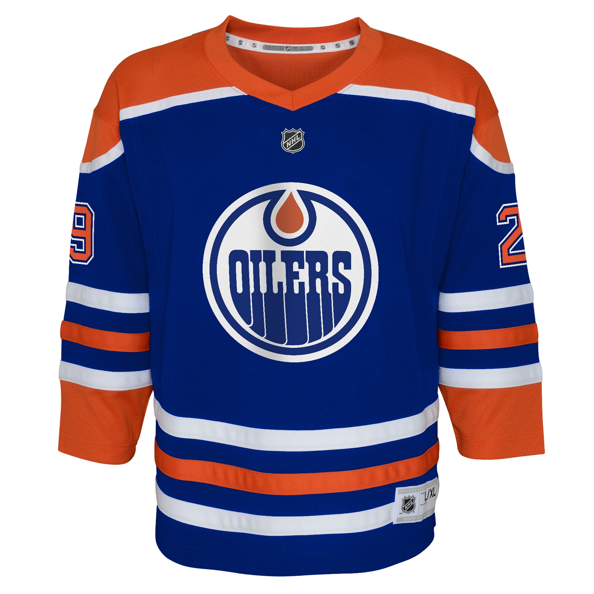 Alternative view of Youth Edmonton Oilers Leon Draisaitl Royal Home Player Jersey - JS117 