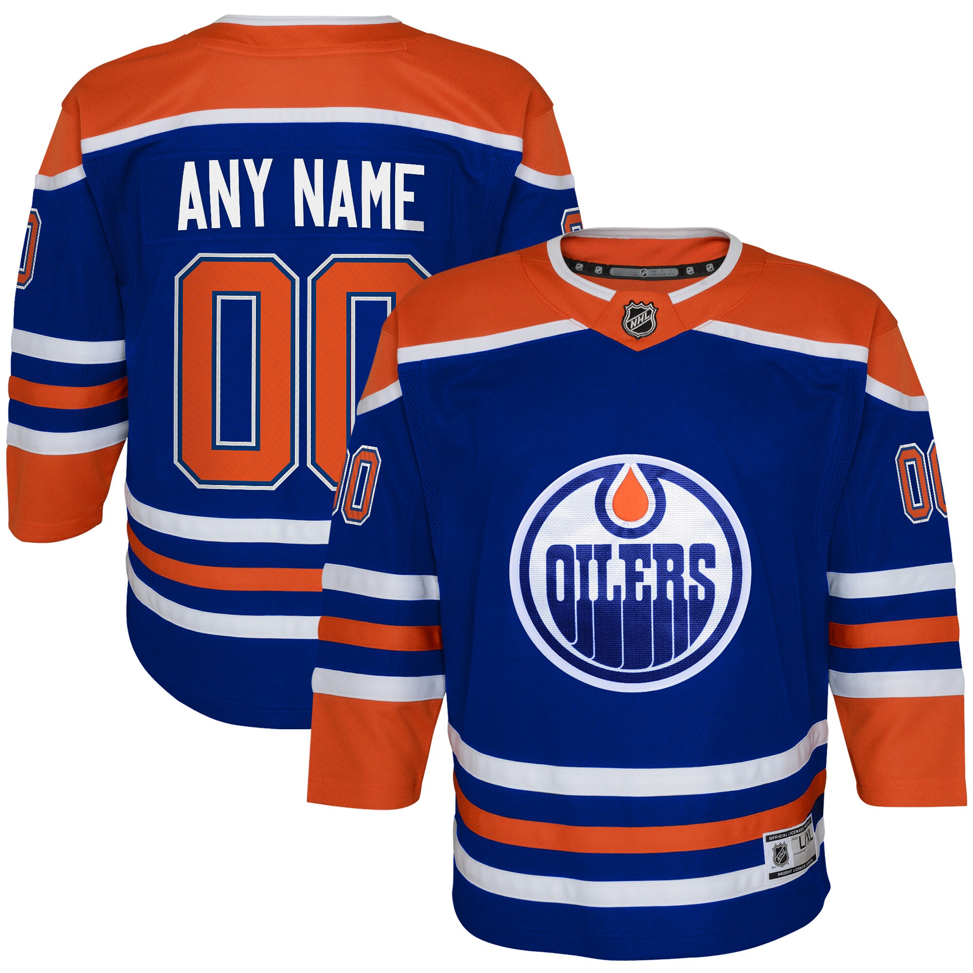 Youth Edmonton Oilers Royal Home Custom Jersey - JS337 