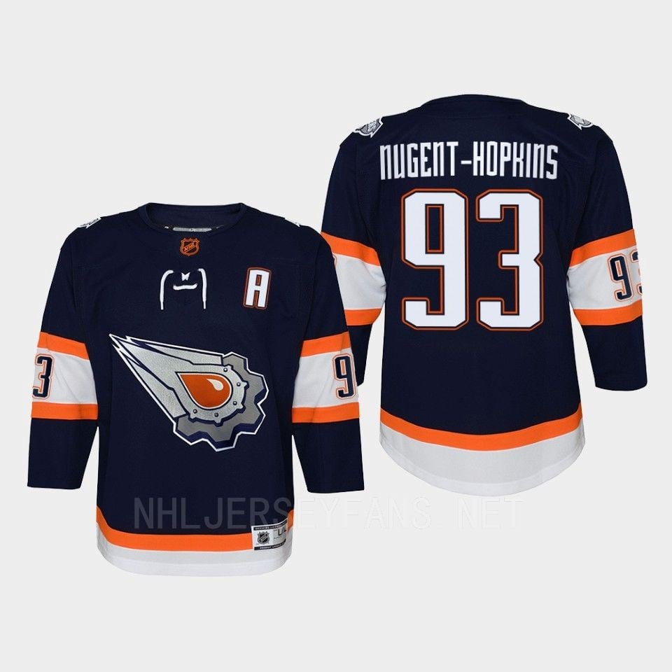 Youth Edmonton Oilers Ryan Nugent-Hopkins 93 Special Edition 2.0 Retro Jersey Navy - JS701 
