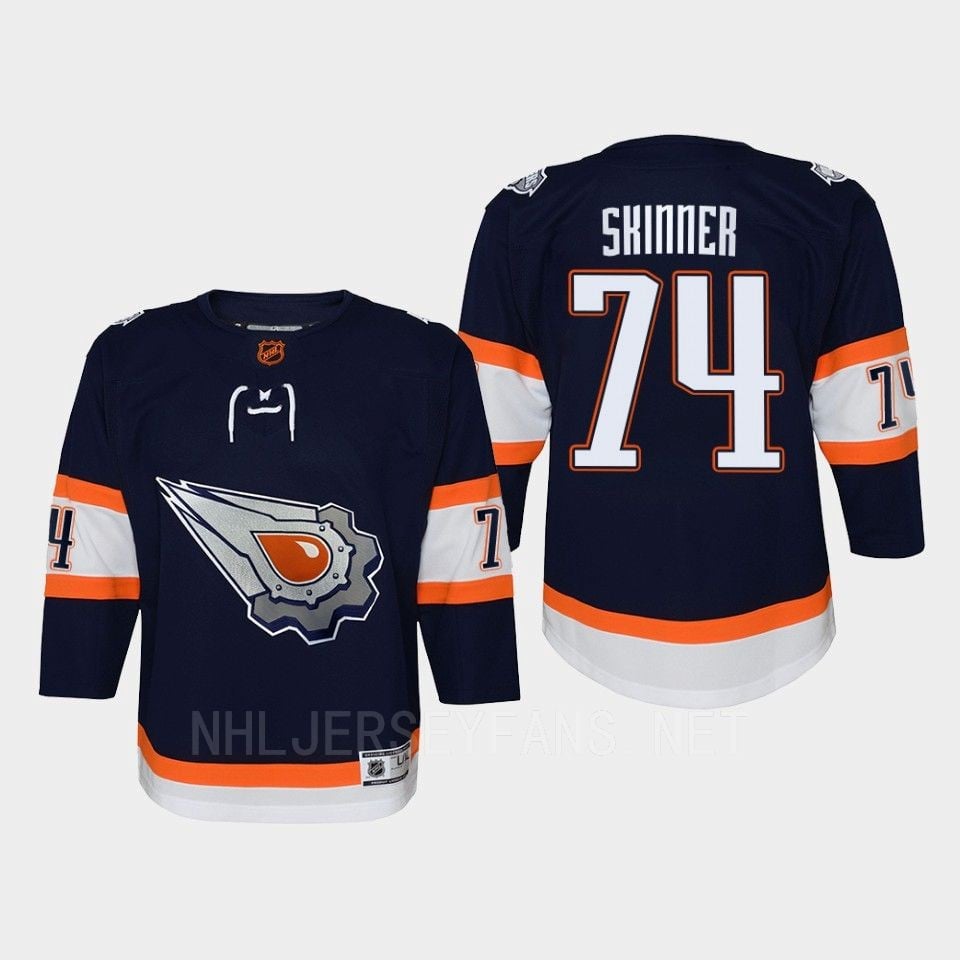 Youth Edmonton Oilers Stuart Skinner 74 Special Edition 2.0 Retro Jersey Navy - JS749 