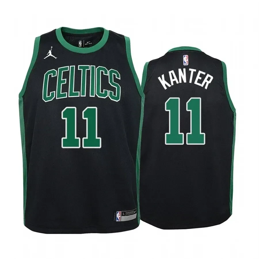 Youth Enes Kanter Boston Celtics Black Statet Jersey Jumpman - JS325