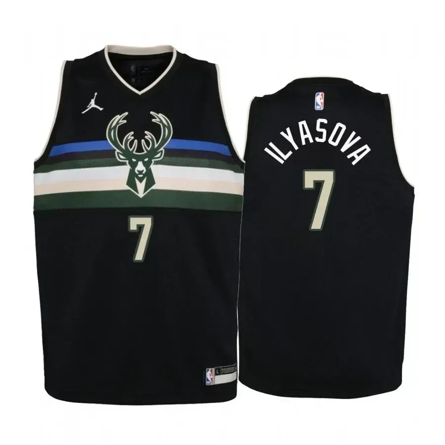 Youth Ersan Ilyasova Milwaukee Bucks Black Statet Jersey Jumpman - JS965 