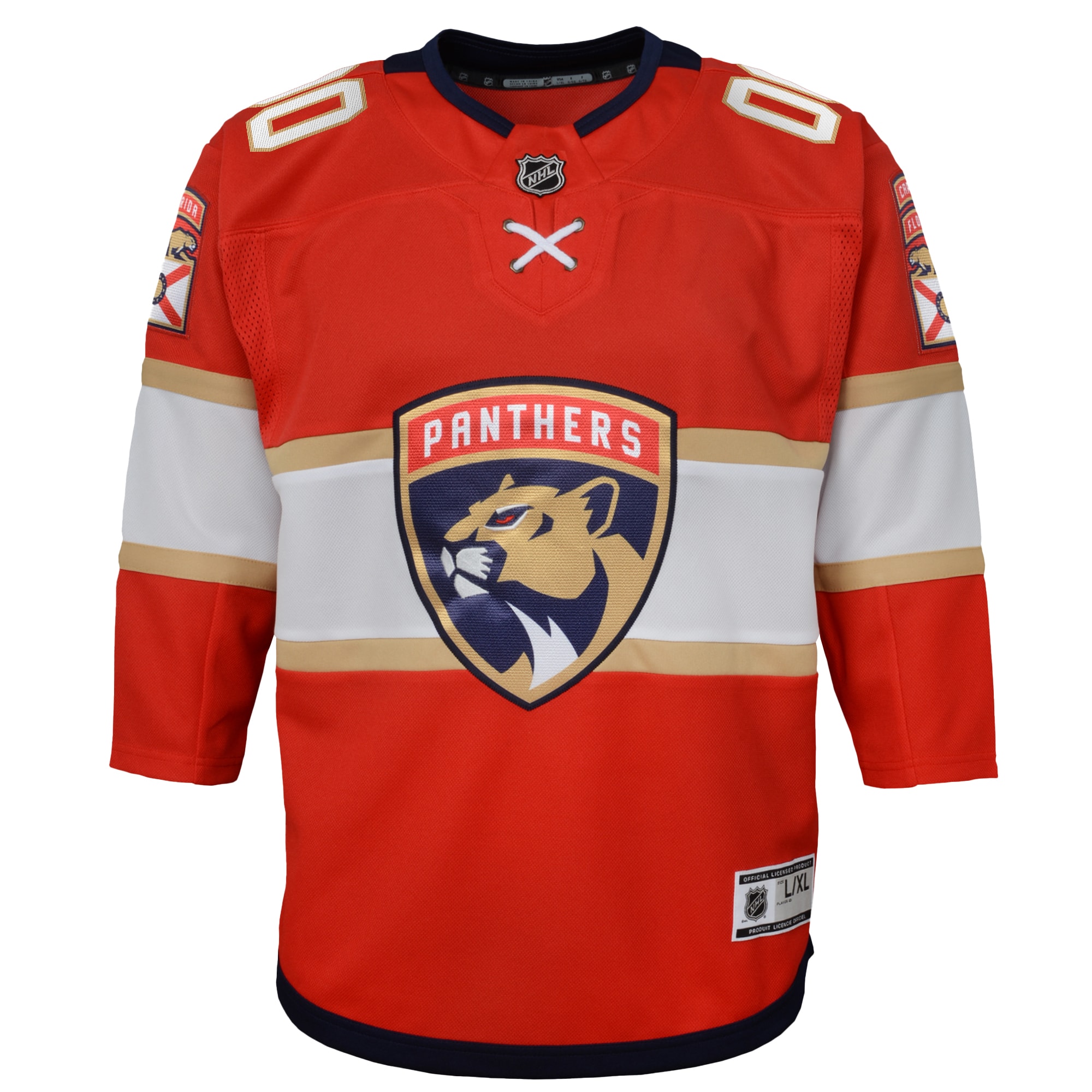 Alternative view of Youth Florida Panthers Red Home Premier Custom Jersey - JS328 