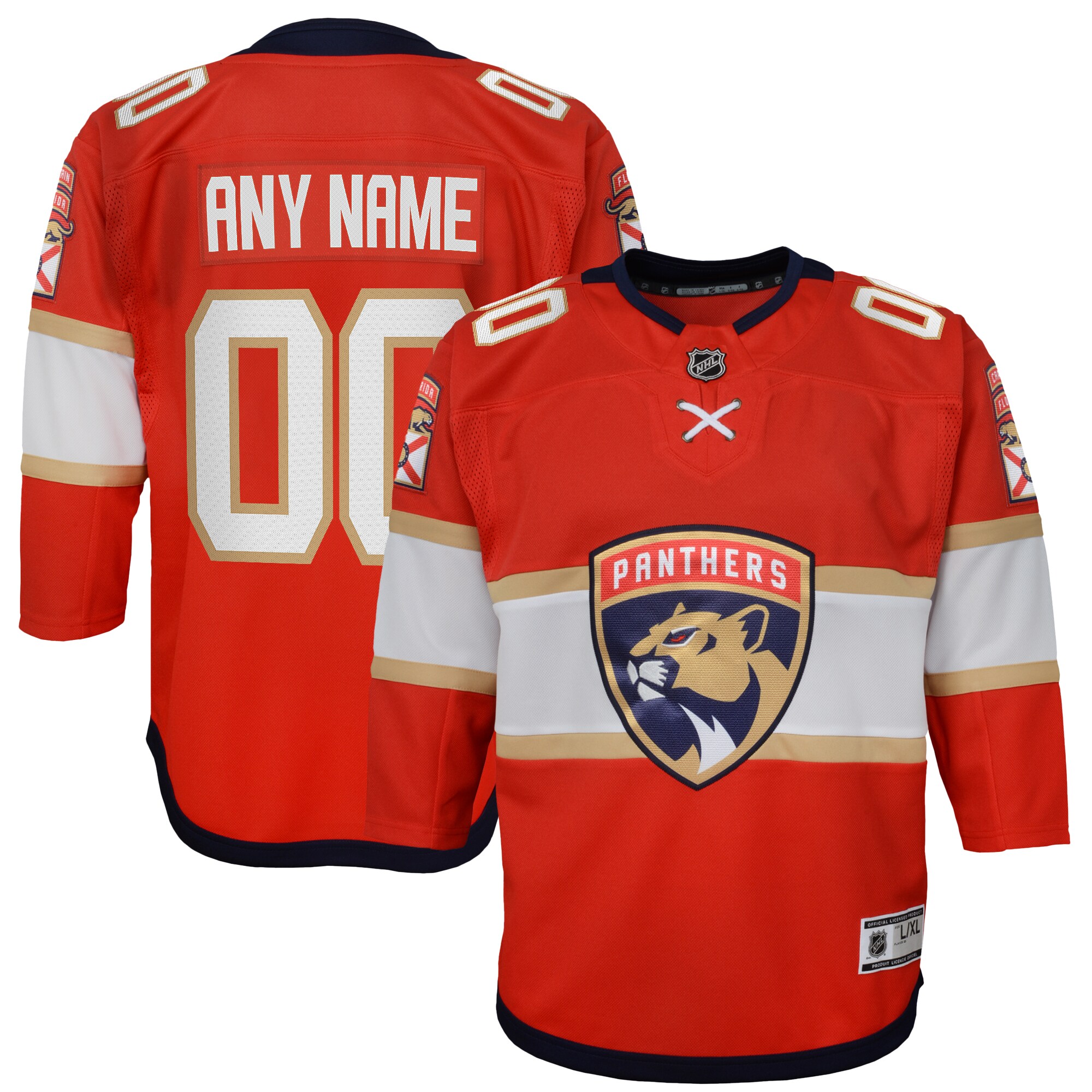 Youth Florida Panthers Red Home Premier Custom Jersey - JS328 