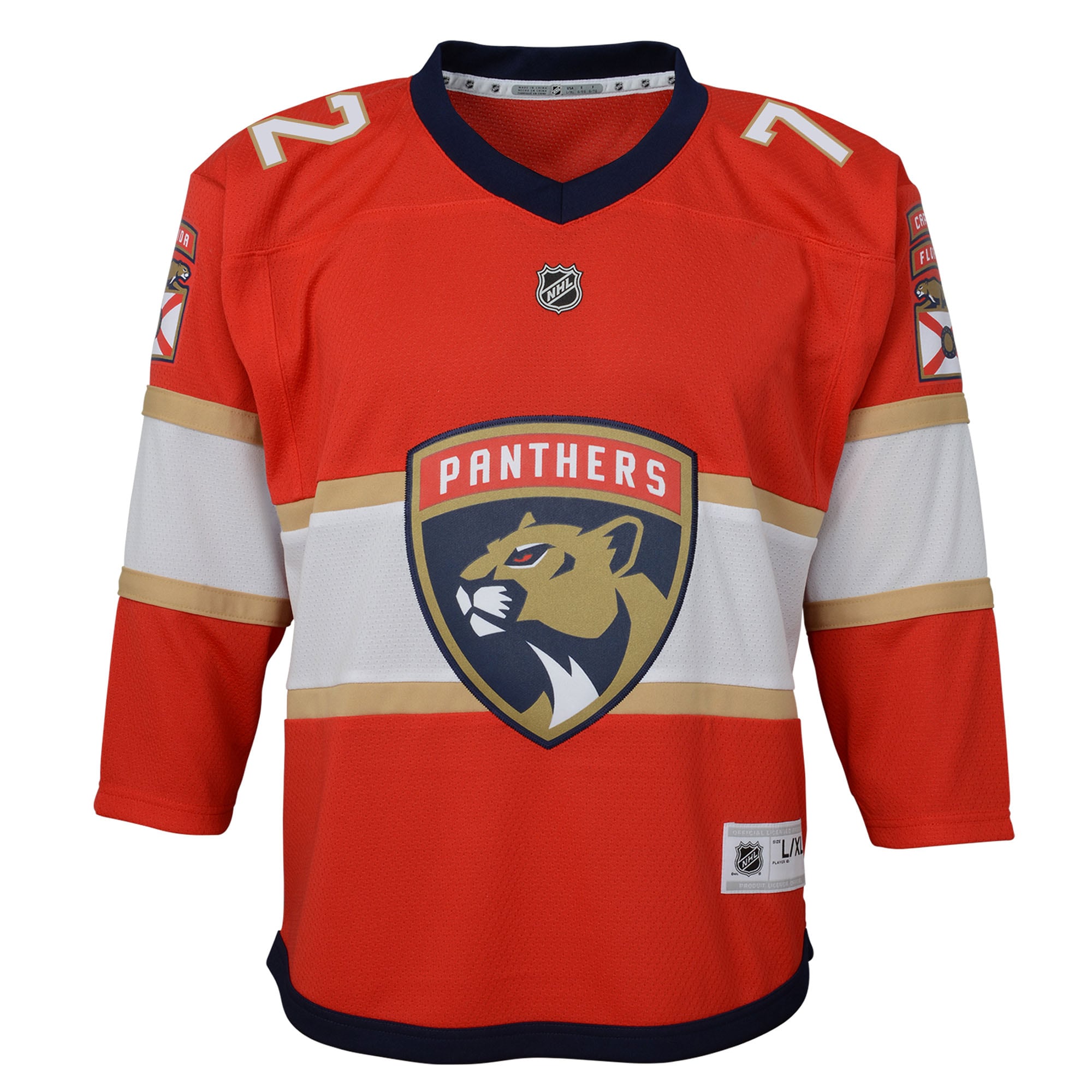 Alternative view of Youth Florida Panthers Sergei Bobrovsky Red Alternate Player Jersey - JS766 