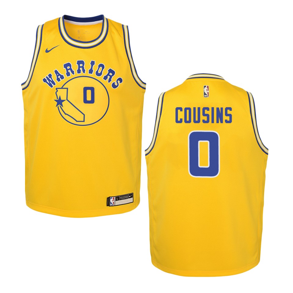 Youth Golden State Warriors #0 Demarcus Cousins Hardwood Classics Swingman Jersey - Gold
