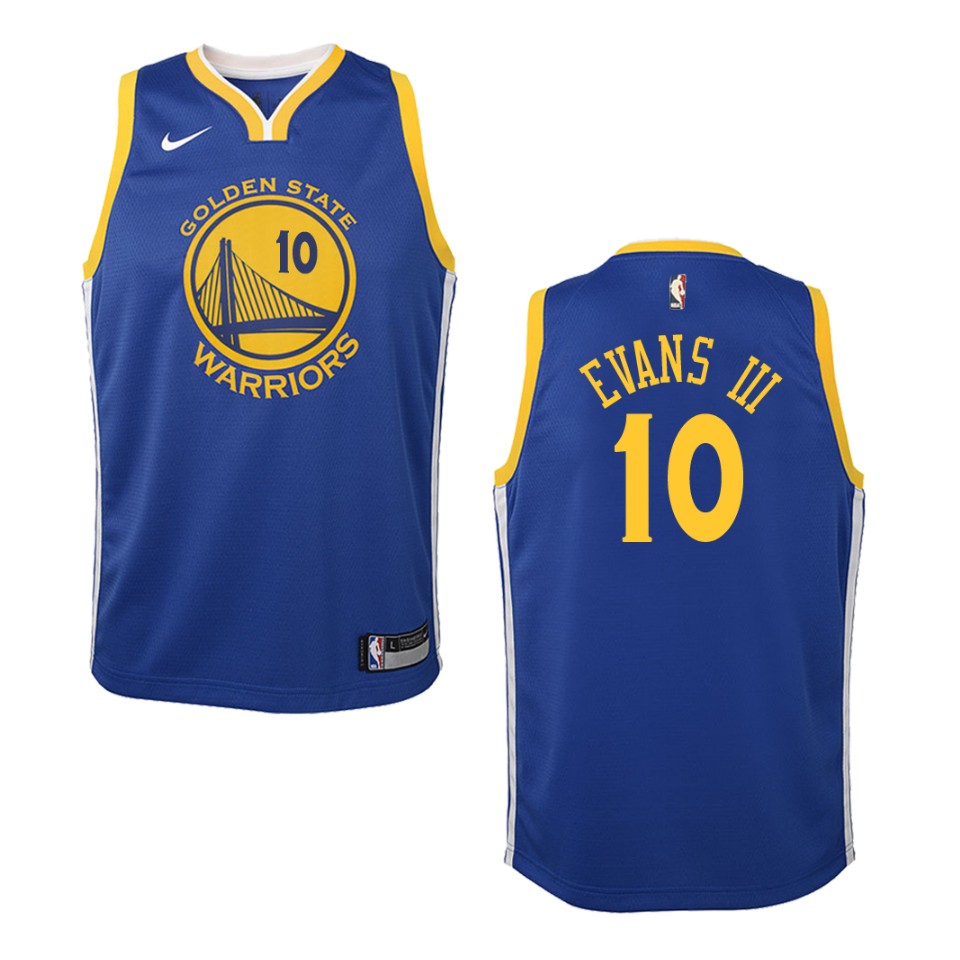 Youth Golden State Warriors #10 Jacob Evans Iii Icon Swingman Jersey - Blue