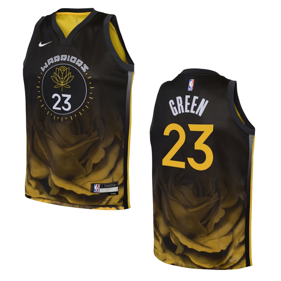 Youth Golden State Warriors 2022-23 City Edition Draymond Green Black Jersey