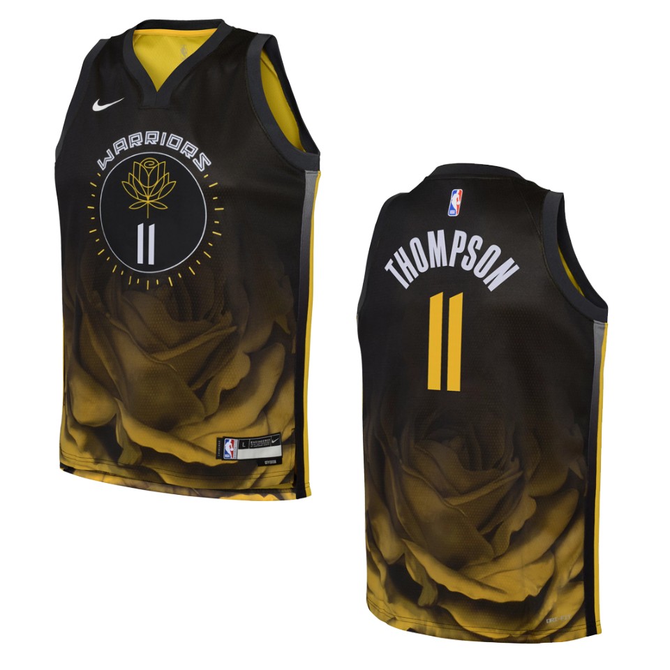 Youth Golden State Warriors 2022-23 City Edition Klay Thompson Black Jersey