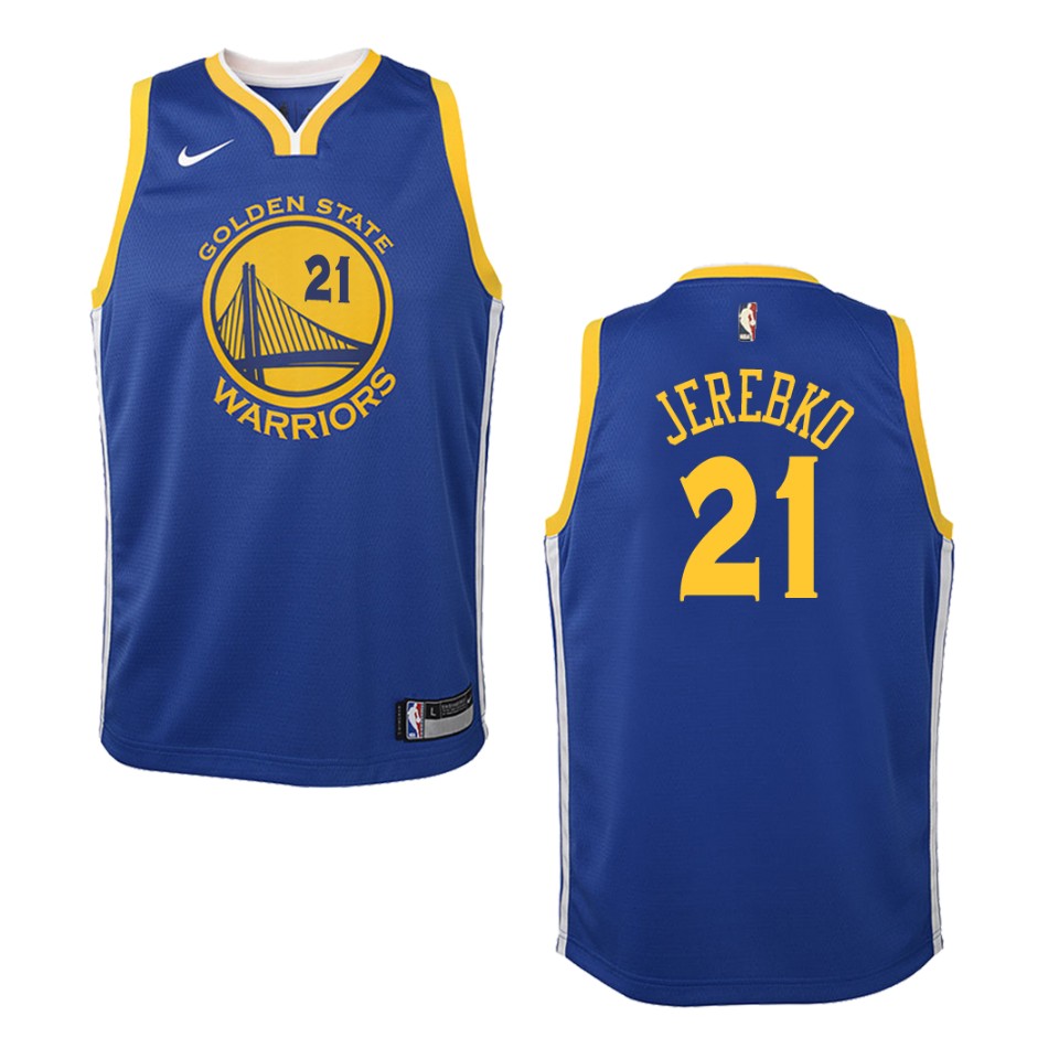 Youth Golden State Warriors #21 Jonas Jerebko Icon Swingman Jersey - Blue