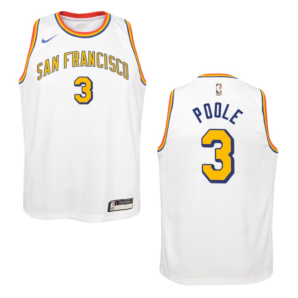 Youth Golden State Warriors #3 Jordan Poole Hardwood Classics Swingman Jersey - White