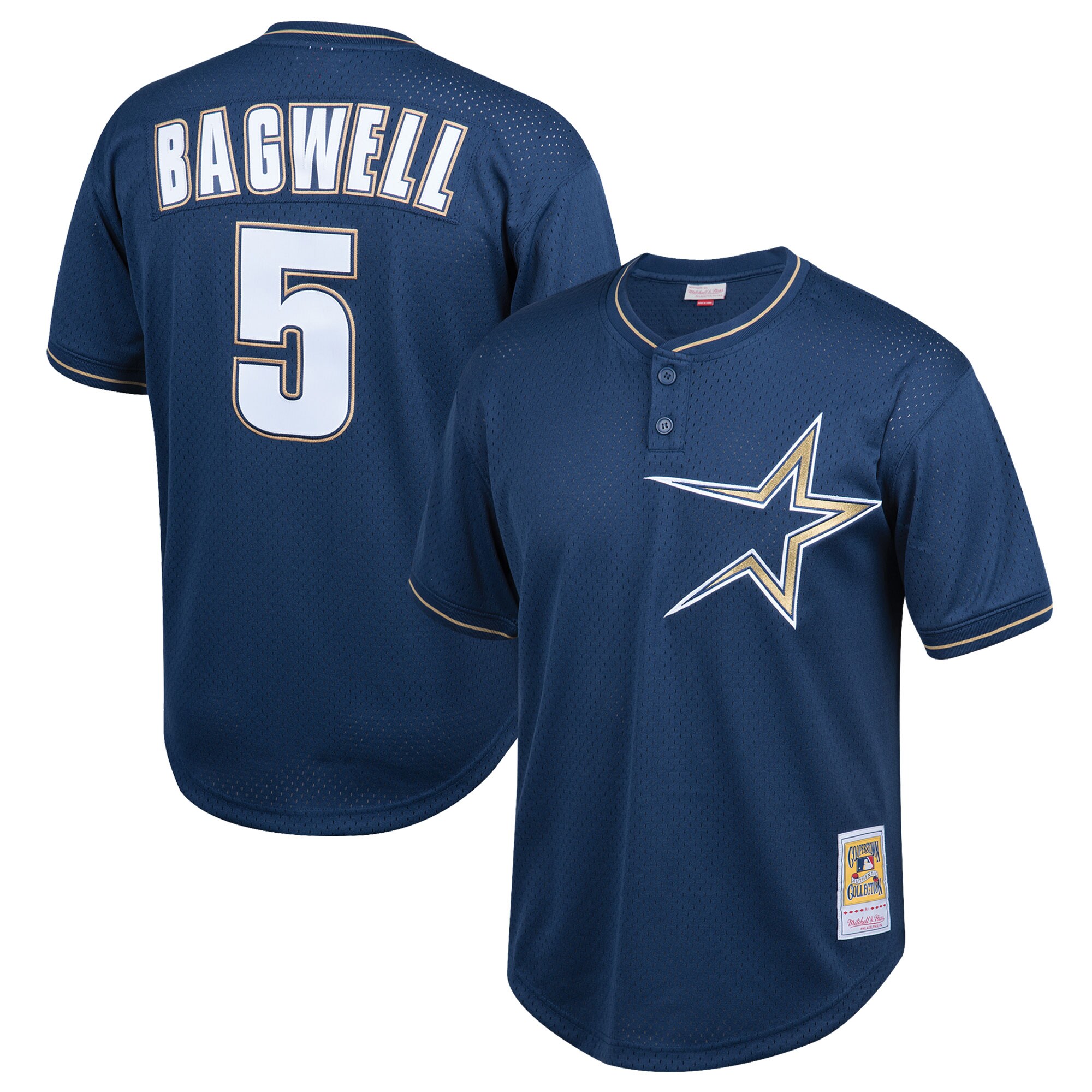 Youth Houston Astros Jeff Bagwell Mitchell & Ness Navy Cooperstown Collection Mesh Batting Practice Jersey 