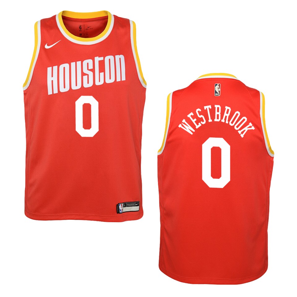 Youth Houston Rockets #0 Russell Westbrook Hardwood Classics Swingman Jersey - Red