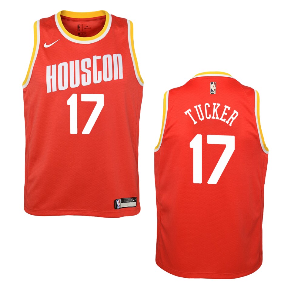 Youth Houston Rockets #17 P. J. Tucker Hardwood Classics Swingman Jersey - Red