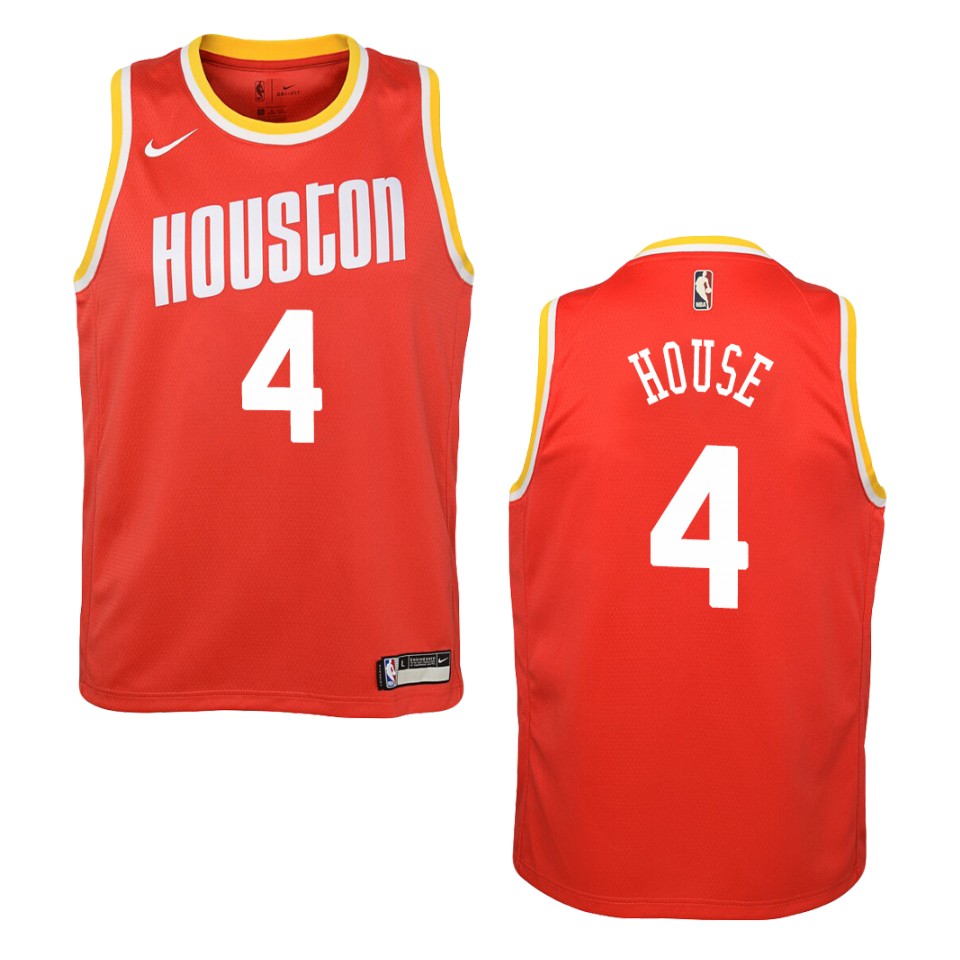 Youth Houston Rockets #4 Danuel House Hardwood Classics Swingman Jersey - Red