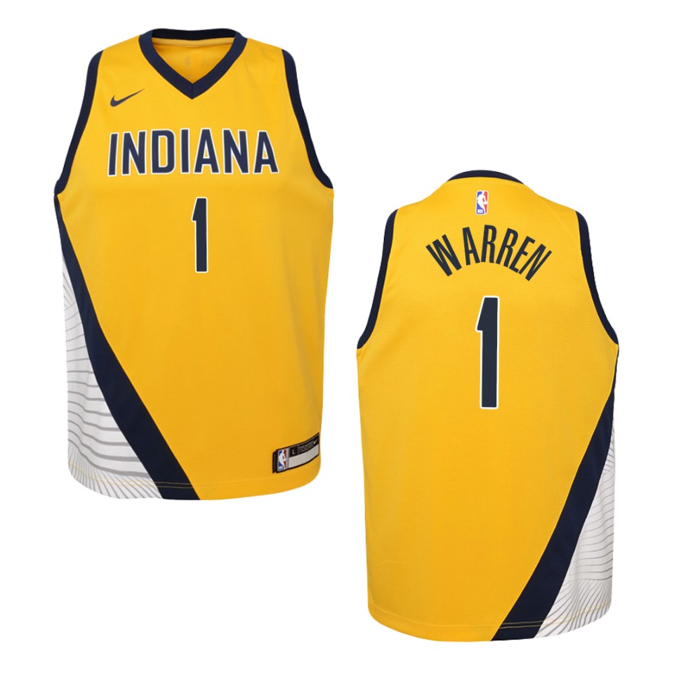 Youth Indiana Pacers #1 T.j. Warren Statement Swingman Jersey - Gold