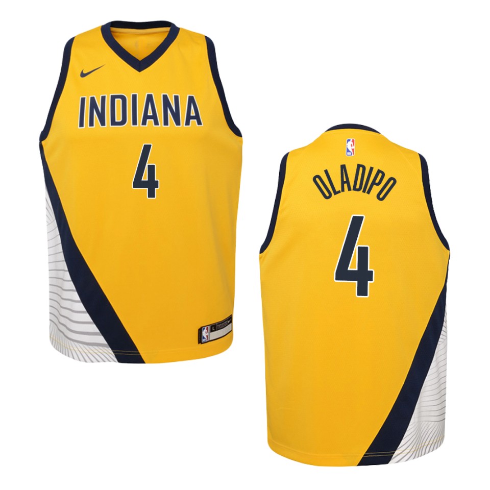 Youth Indiana Pacers #4 Victor Oladipo Statement Swingman Jersey - Gold