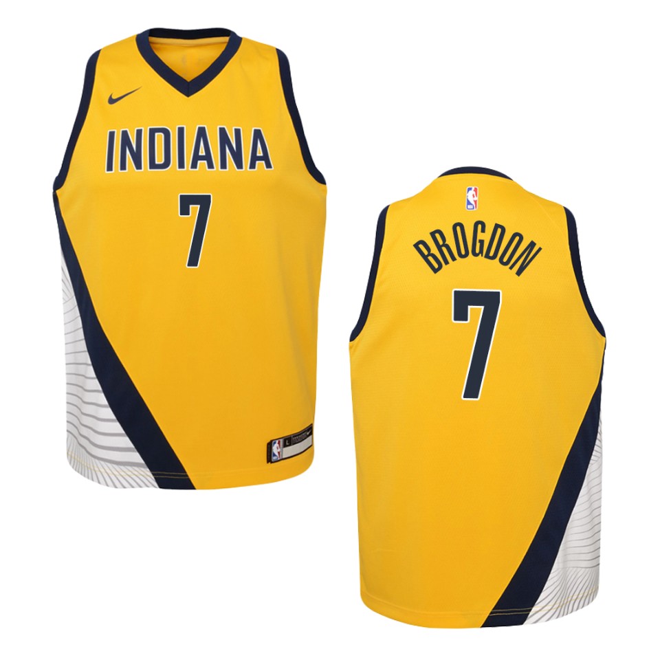 Youth Indiana Pacers #7 Malcolm Brogdon Statement Swingman Jersey - Gold