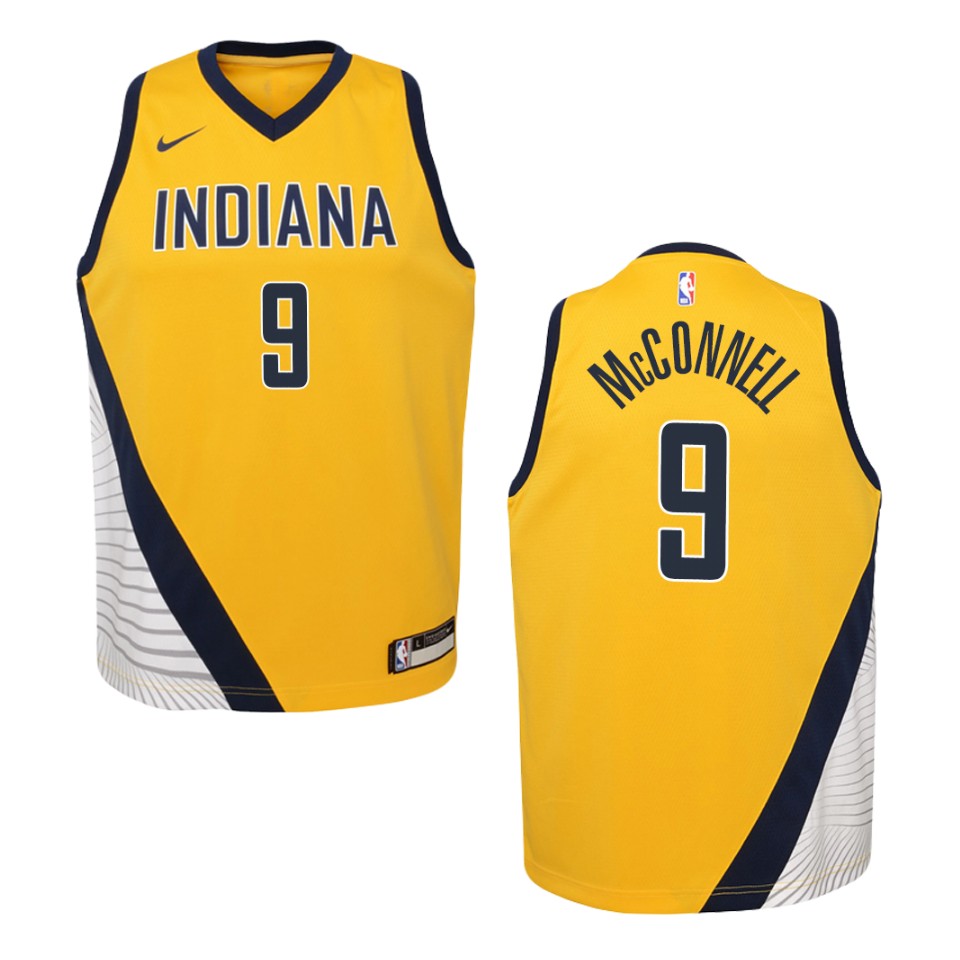 Youth Indiana Pacers #9 T.j. Mcconnell Statement Swingman Jersey - Gold