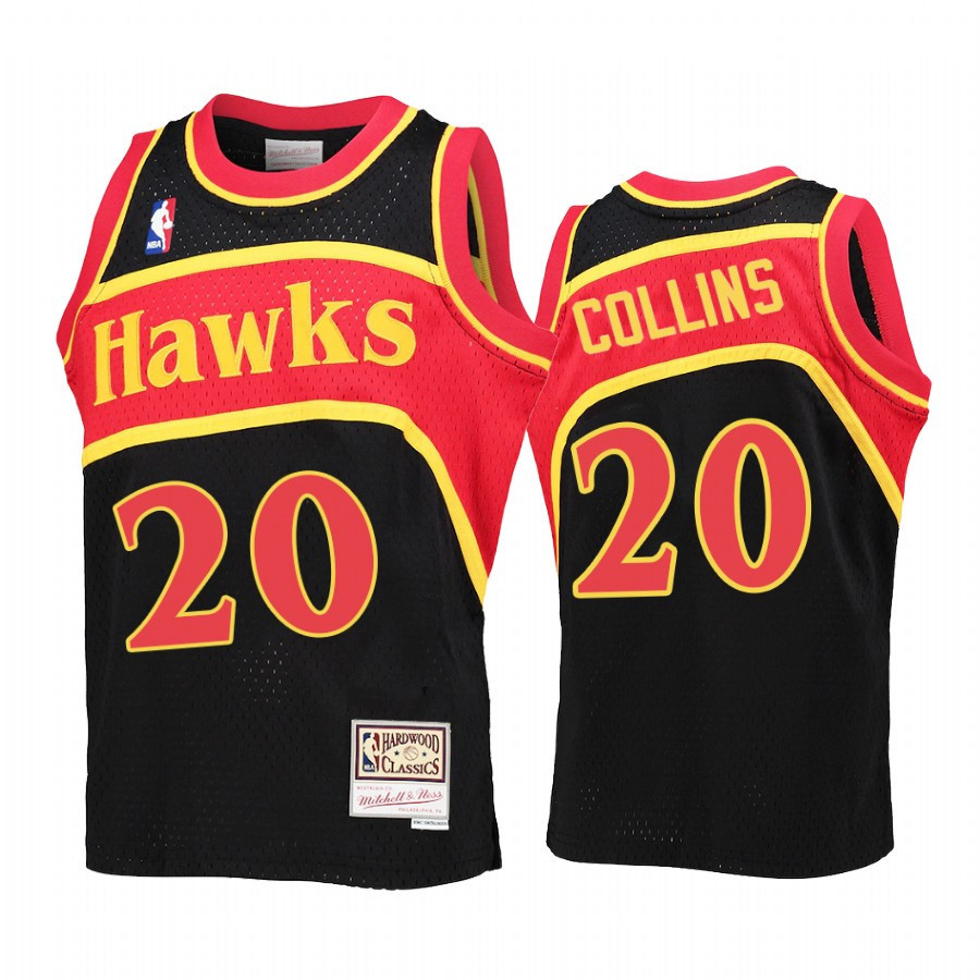 Youth John Collins 20 Atlanta Hawks Black Reload Jersey Throwback - JS686 