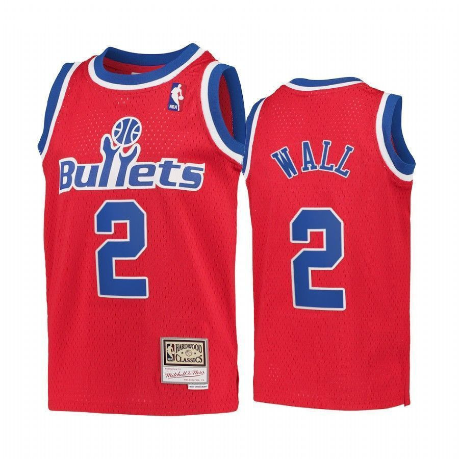 Youth John Wall Washington Wizards Kids Red Hardwood Classics Jersey - JS752