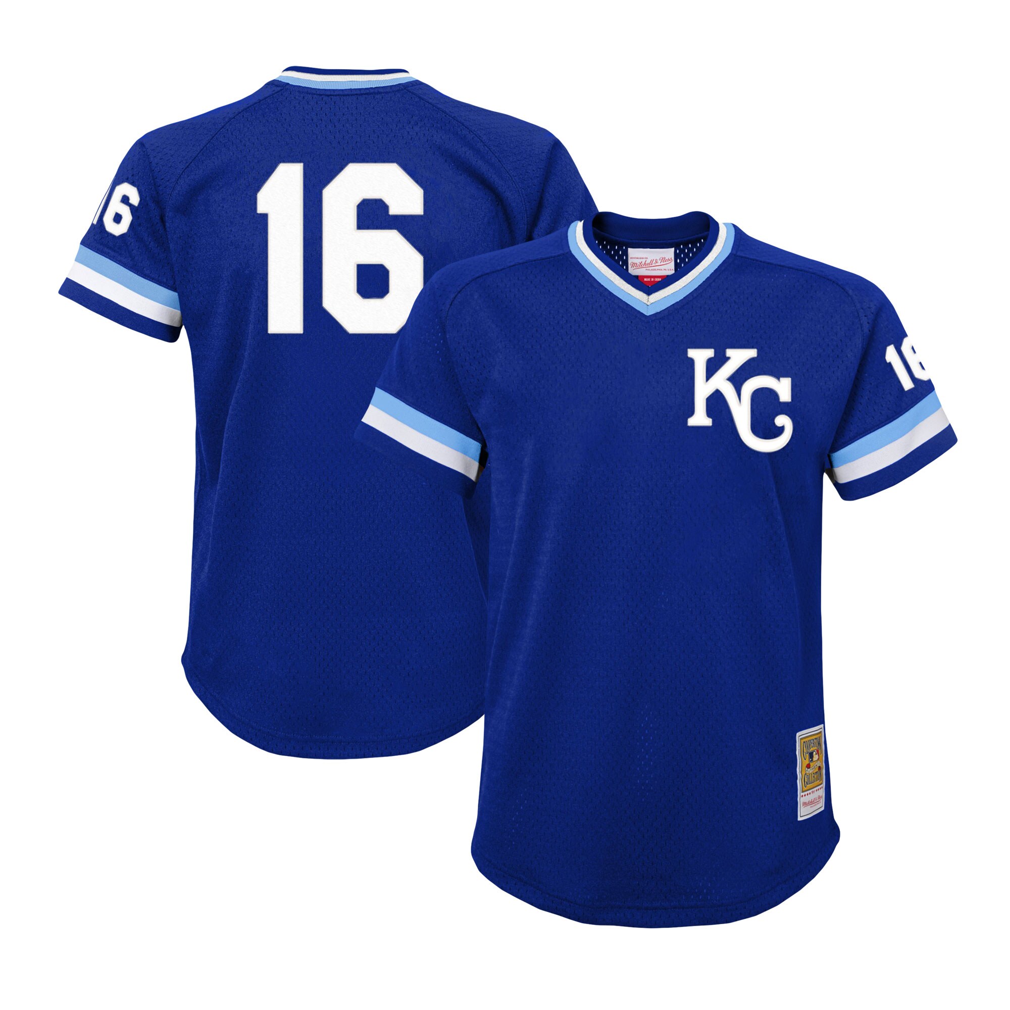 Youth Kansas City Royals Bo Jackson Mitchell & Ness Royal Cooperstown Collection Mesh Batting Practice Jersey 
