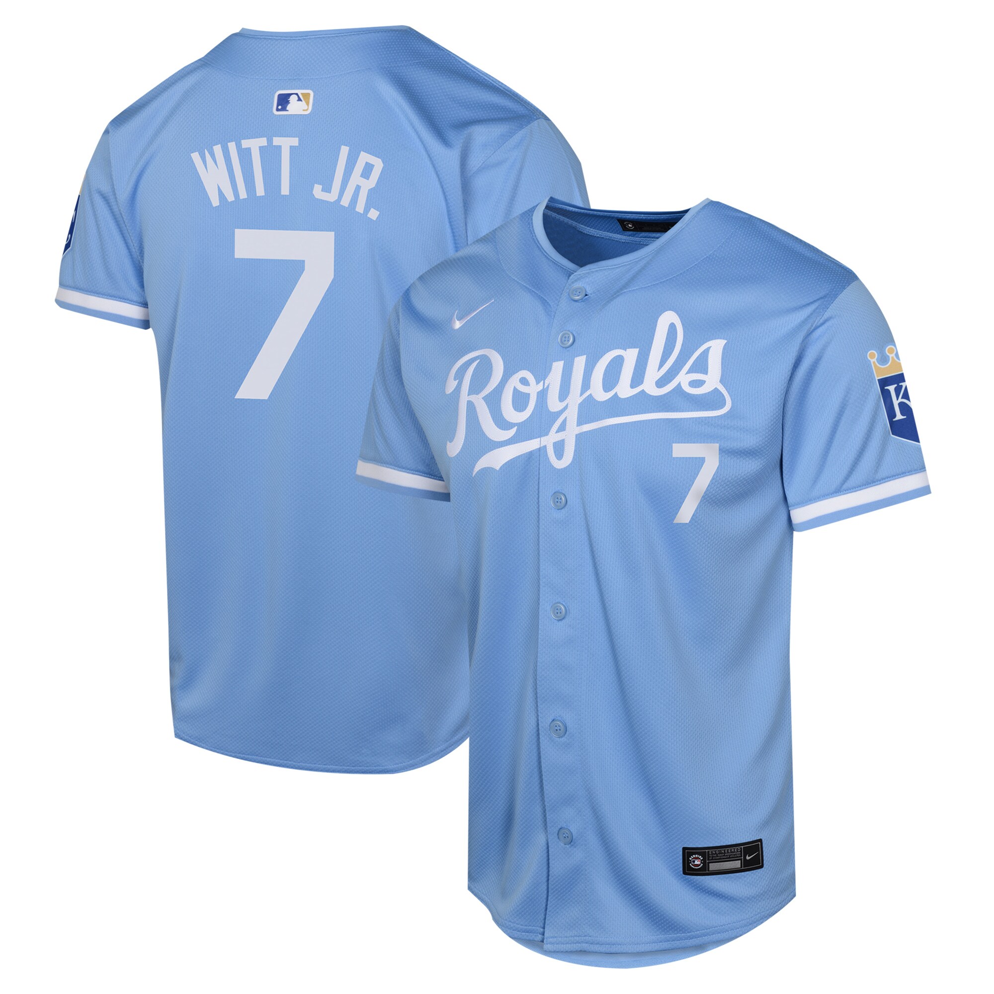 Youth Kansas City Royals Bobby Witt Light Blue Alternate Limited Player Jersey 