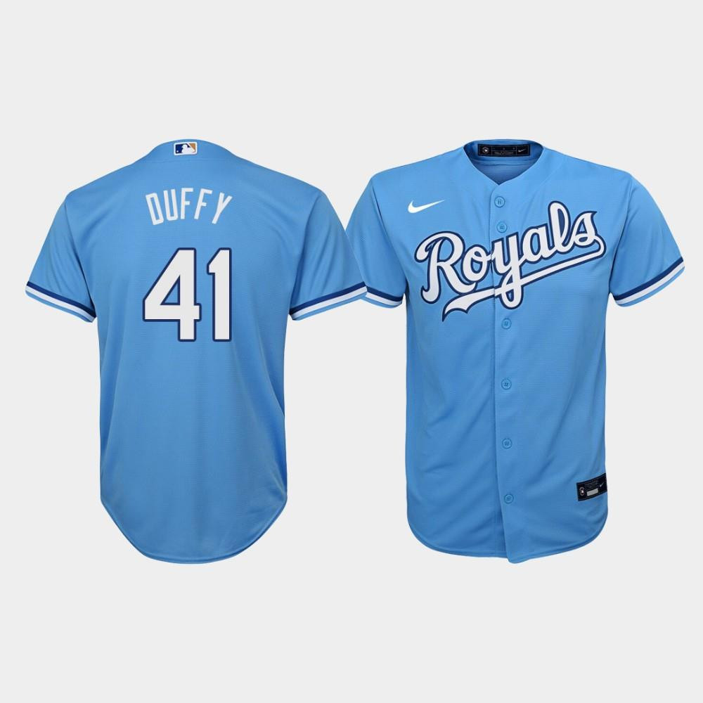 Youth Kansas City Royals Danny Duffy 41 Light Blue Alternate Jersey Jersey 