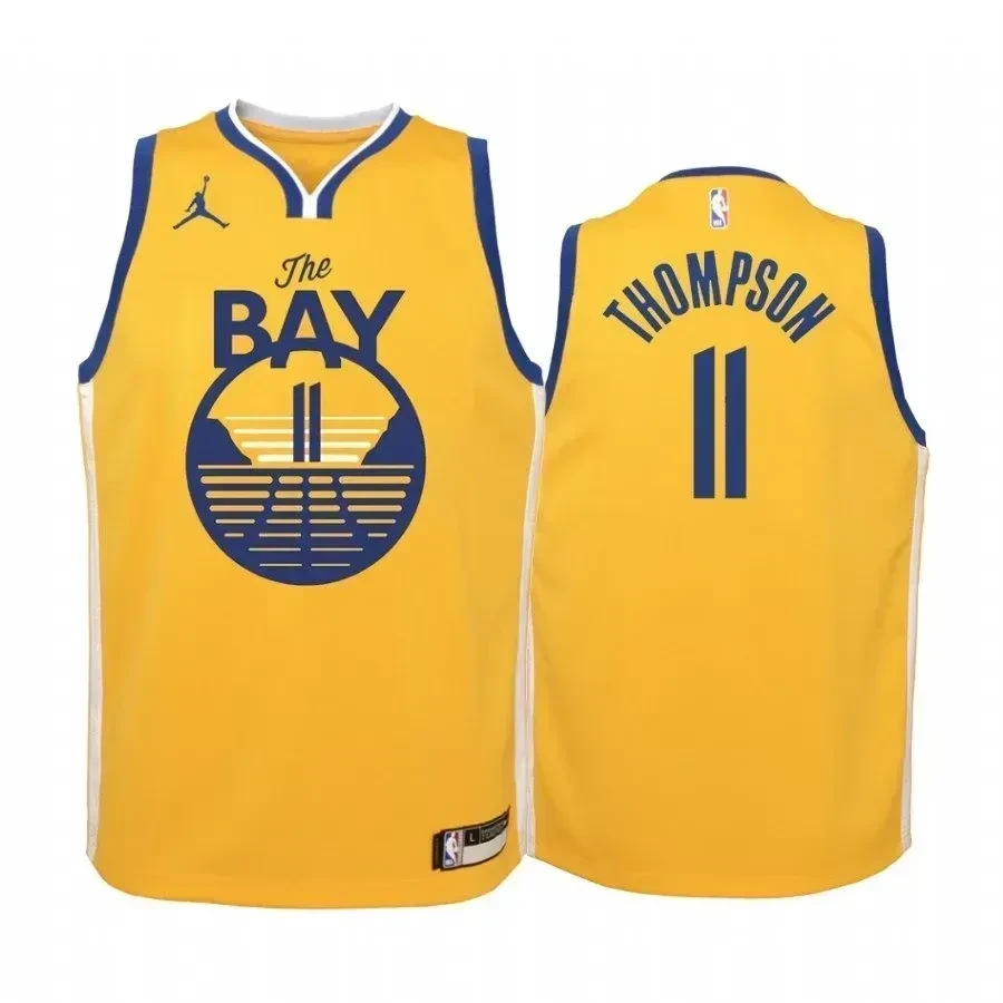 Youth Klay Thompson Golden State Warriors Yellow Statet Jersey - JS541 