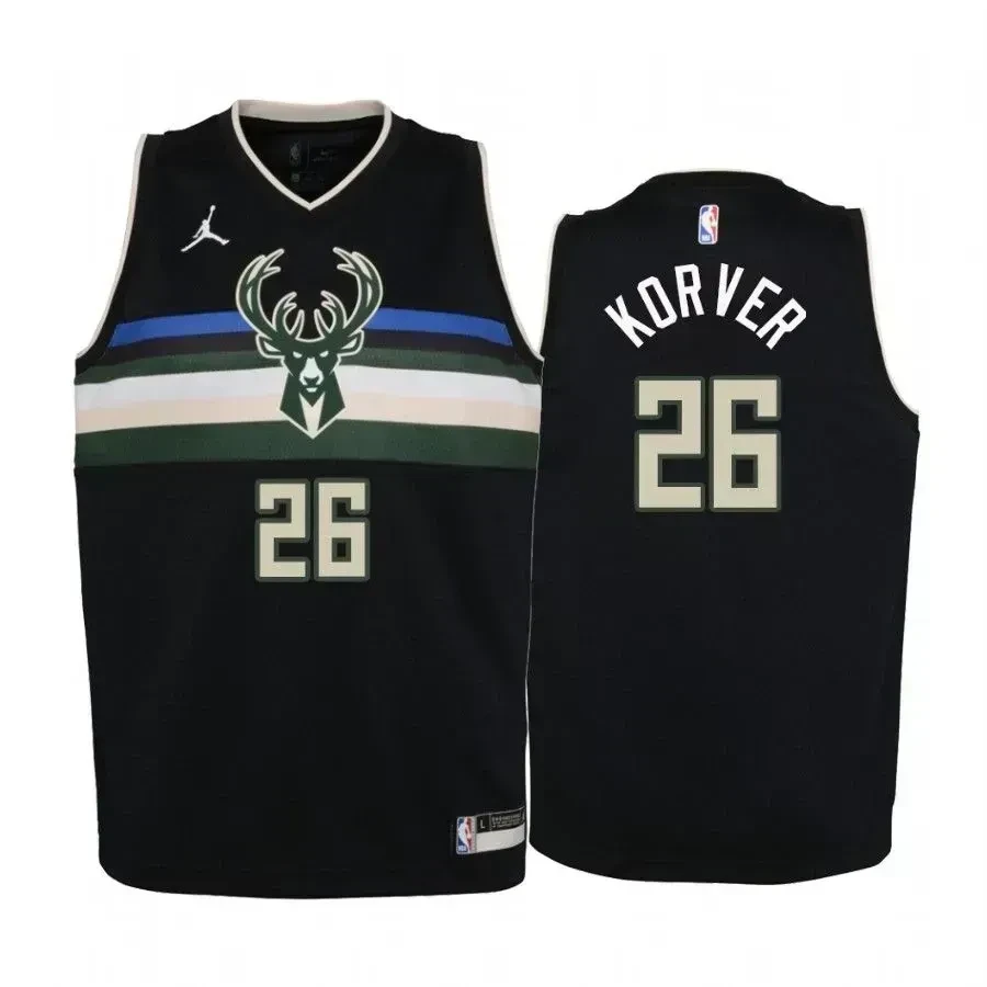 Youth Kyle Korver Milwaukee Bucks Black Statet Jersey Jumpman - JS555 