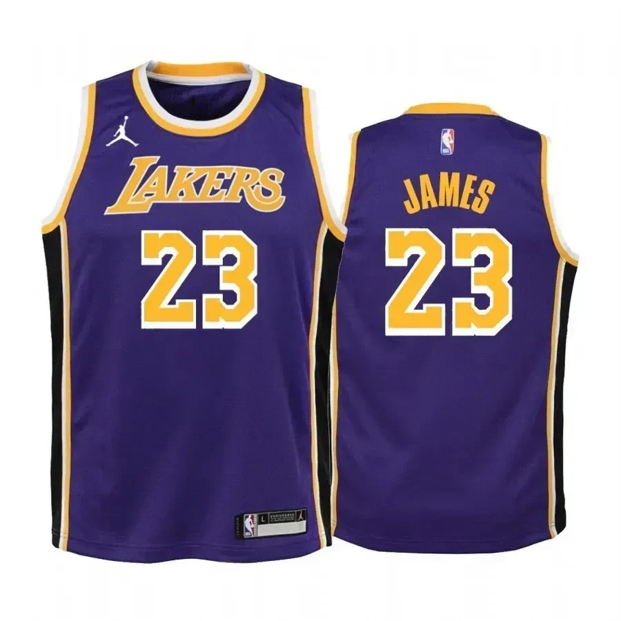 Youth Lebron James Los Angeles Lakers Purple Statet Jersey Jumpman - JS623 
