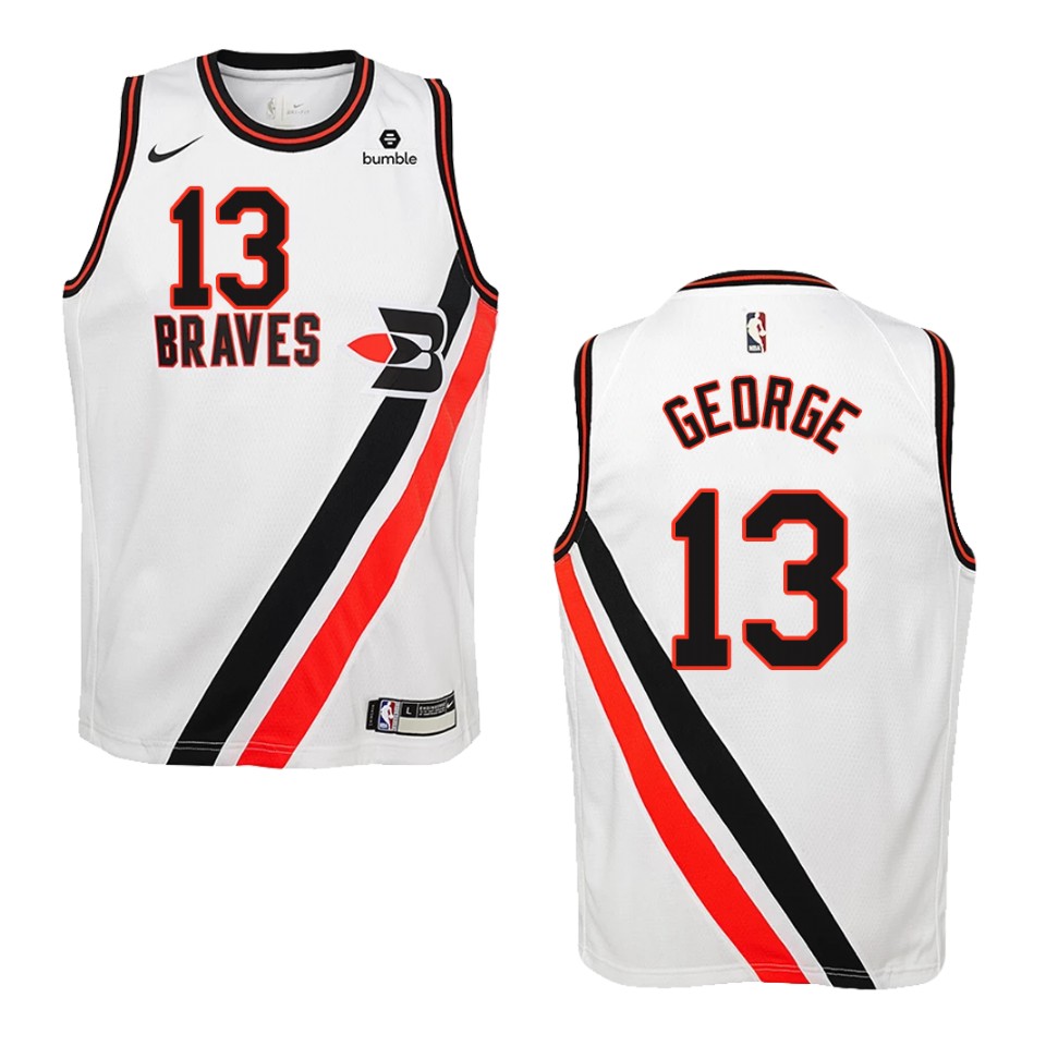 Youth Los Angeles Clippers #13 Paul George Hardwood Classics Swingman Jersey - White