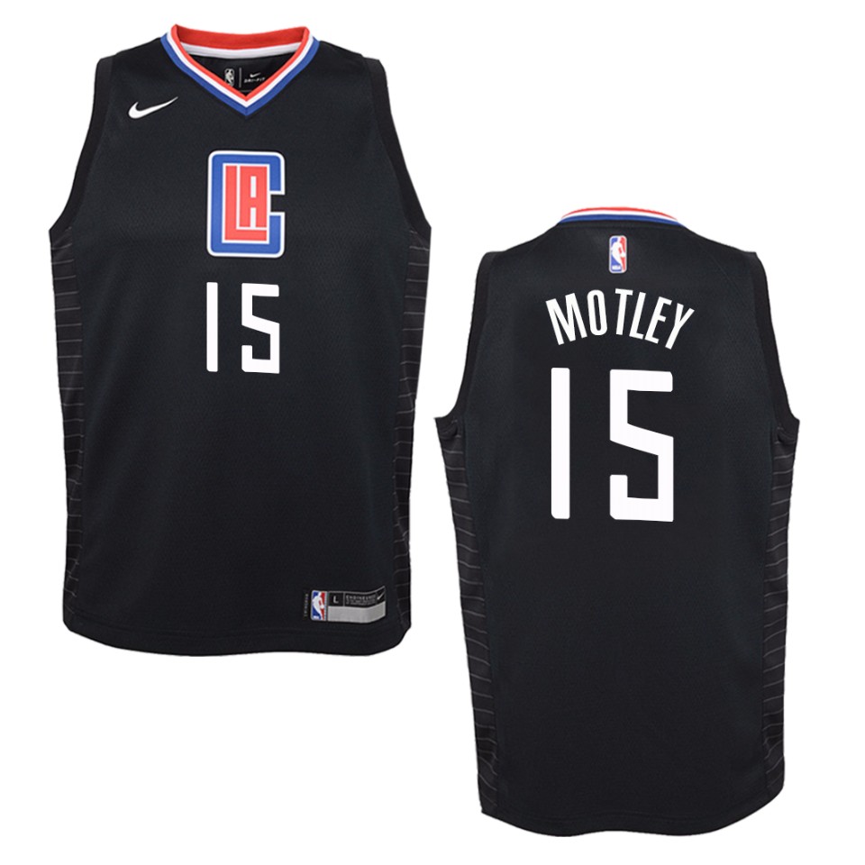 Youth Los Angeles Clippers #15 Johnathan Motley Statement Swingman Jersey - Black