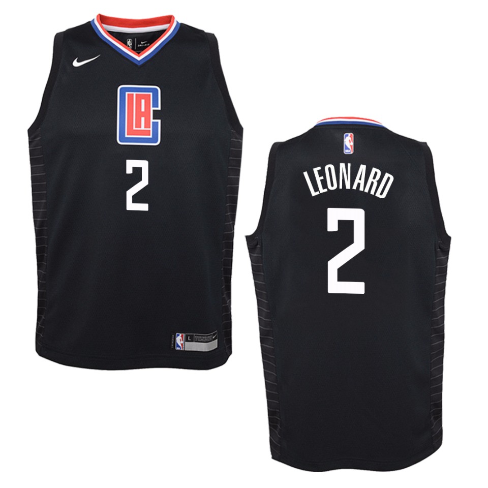 Youth Los Angeles Clippers #2 Kawhi Leonard Statement Swingman Jersey - Black