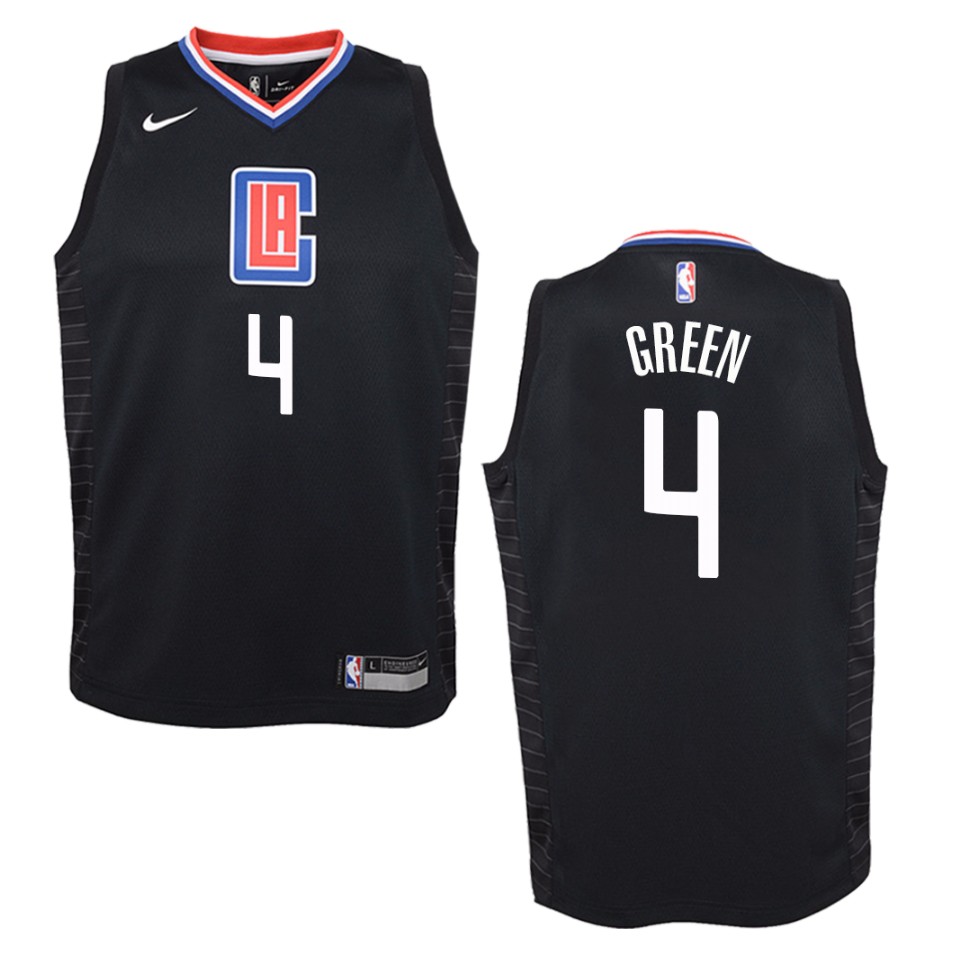 Youth Los Angeles Clippers #4 Jamychal Green Statement Swingman Jersey - Black