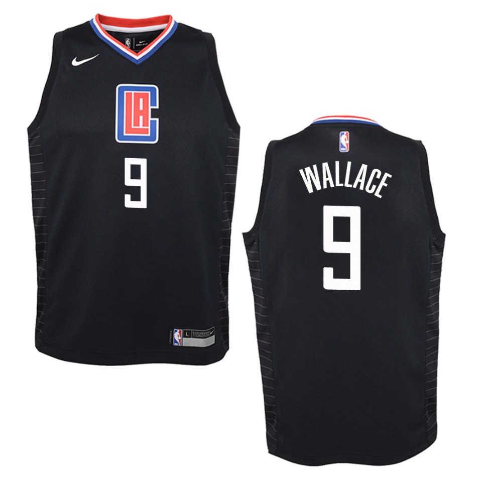 Youth Los Angeles Clippers #9 Tyrone Wallace Statement Swingman Jersey - Black