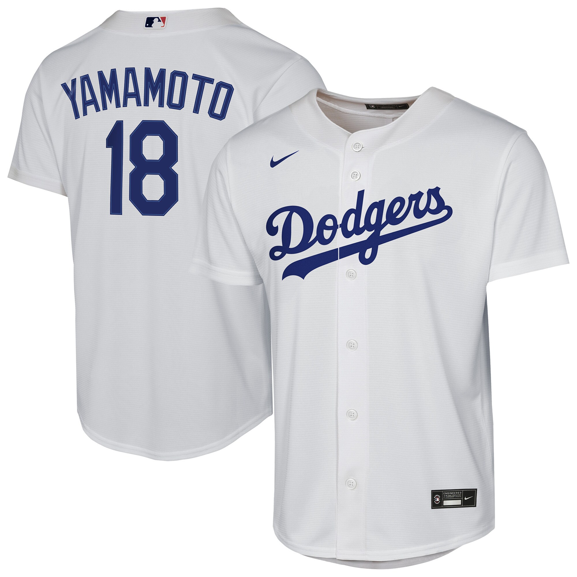 Youth Los Angeles Dodgers Yoshinobu Yamamoto White Home Player Jersey 