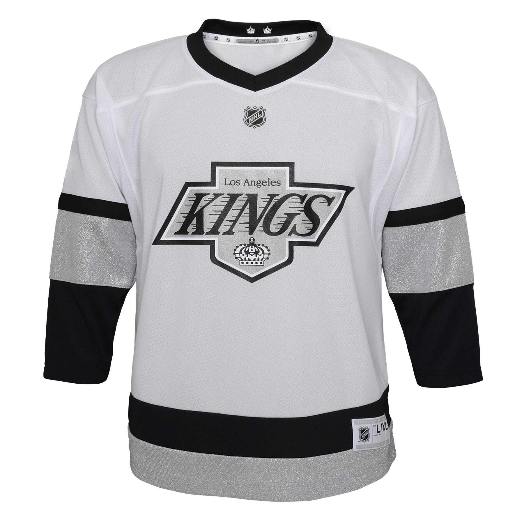 Alternative view of Youth Los Angeles Kings White 2021/22 Alternate Jersey - JS641 