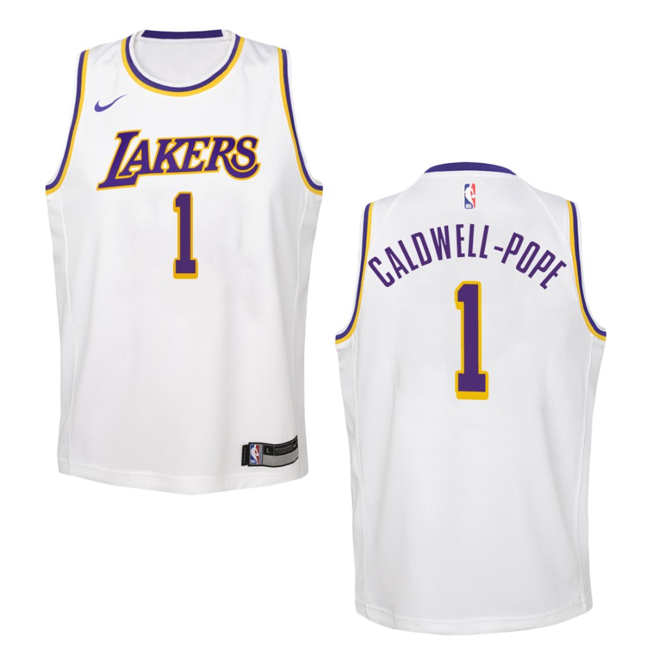 Youth Los Angeles Lakers #1 Kentavious Caldwell-pope Association Swingman Jersey - White