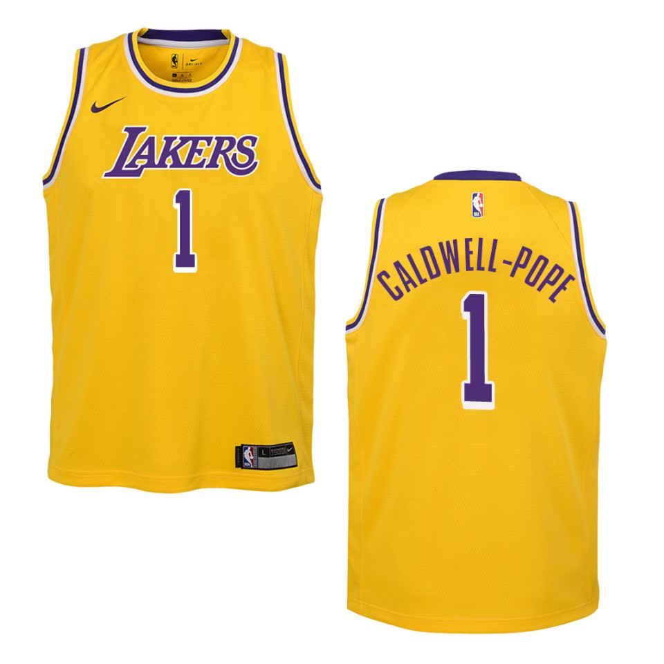 Youth Los Angeles Lakers #1 Kentavious Caldwell-pope Icon Swingman Jersey - Gold