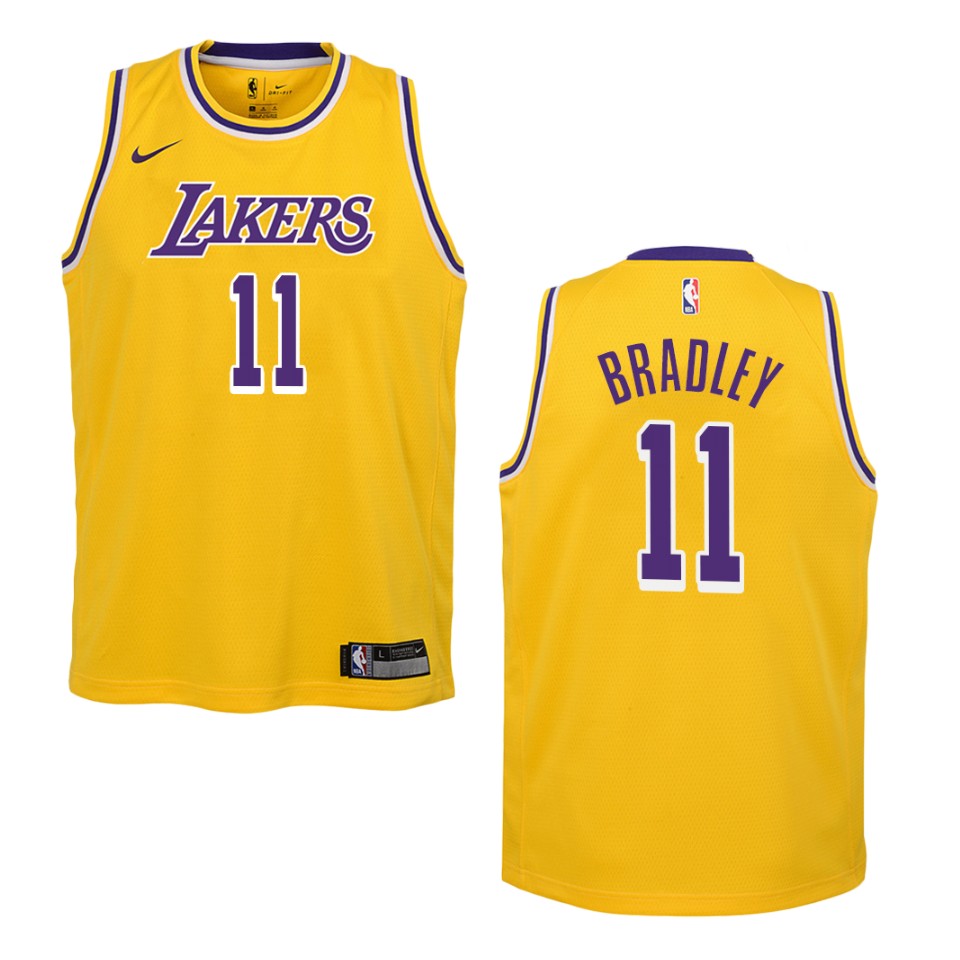 Youth Los Angeles Lakers #11 Avery Bradley Icon Swingman Jersey - Yellow