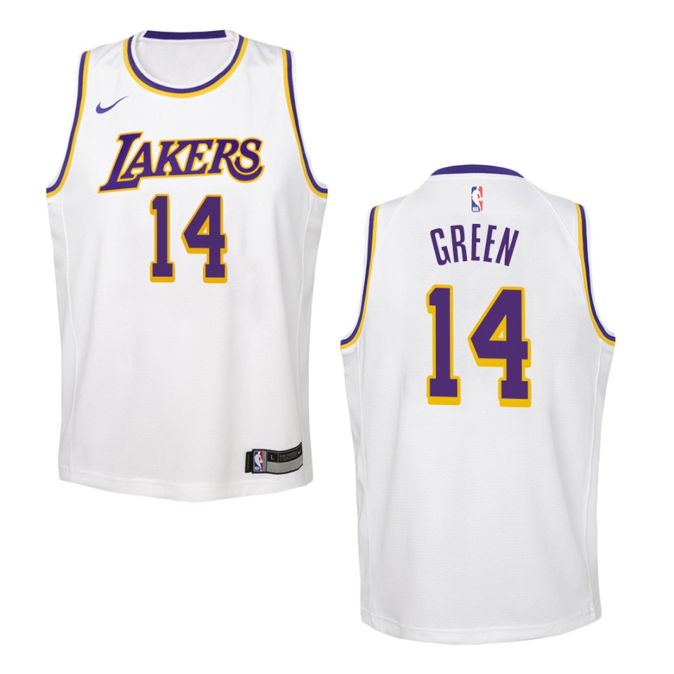 Youth Los Angeles Lakers #14 Danny Green Association Swingman Jersey - White