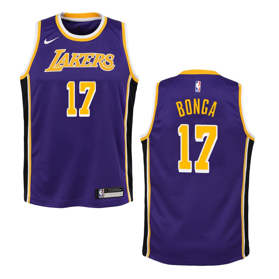 Youth Los Angeles Lakers #17 Isaac Bonga Statement Swingman Jersey - Purple