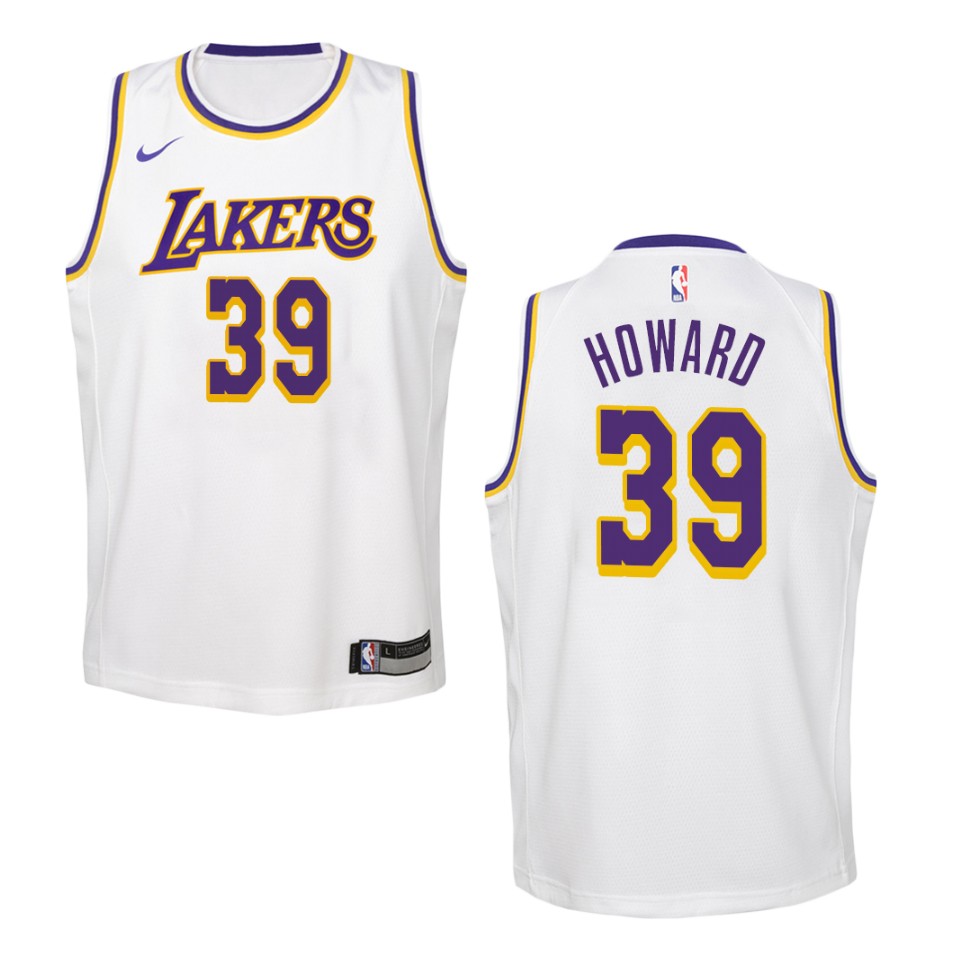 Youth Los Angeles Lakers #39 Dwight Howard Association Swingman Jersey - White